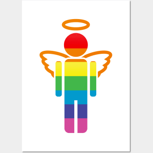 rainbow angel Posters and Art